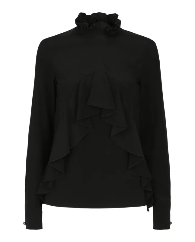 Ruffled Silk Blouse made by Givenchy