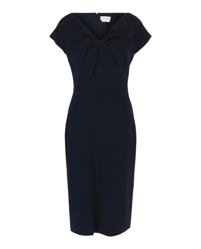 Twist-Detail Crepe Midi Dress made by Alexander McQueen