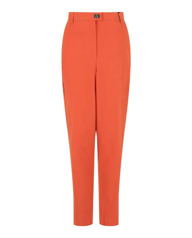 Gancini-Plaque Straight-Leg Trousers made by Salvatore Ferragamo