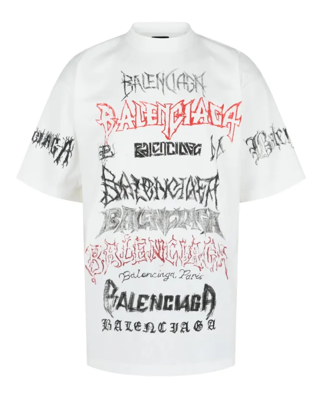 Metal Logo Oversized T-Shirt made by Balenciaga