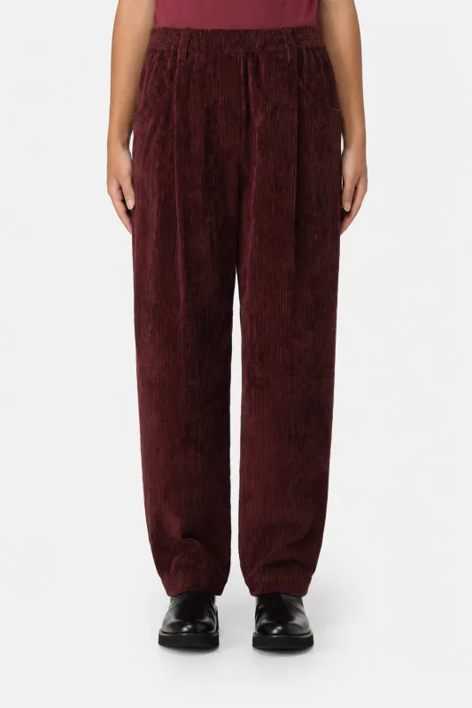 BRUNELLO CUCINELLI WOMEN'S BURGUNDY CORDUROY TROUSERS made by Brunello Cucinelli