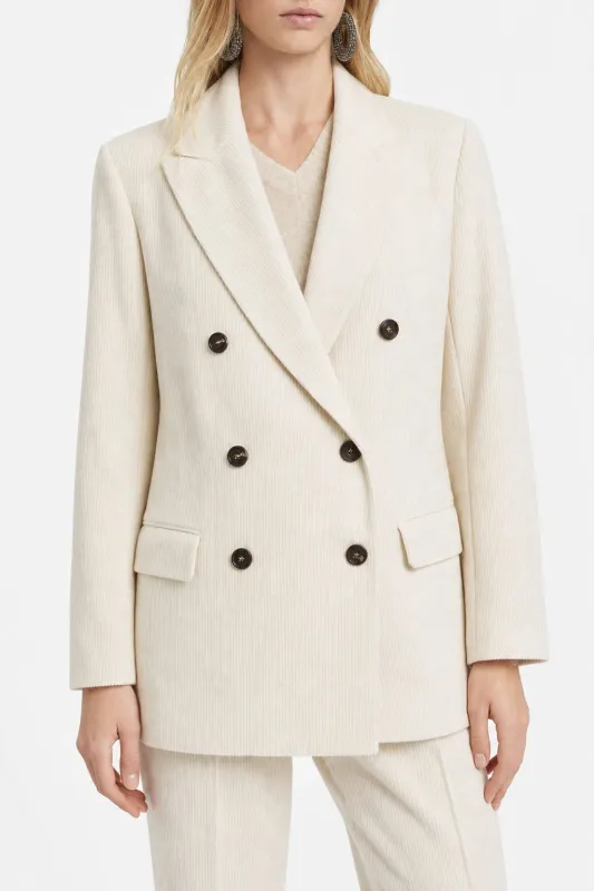 BRUNELLO CUCINELLI WOMEN'S OFF WHITE DOUBLE BREASTED JACKET made by Brunello Cucinelli
