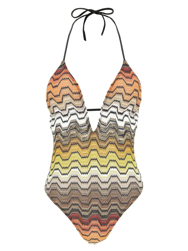 Greek pattern one-piece swimsuit made by Missoni