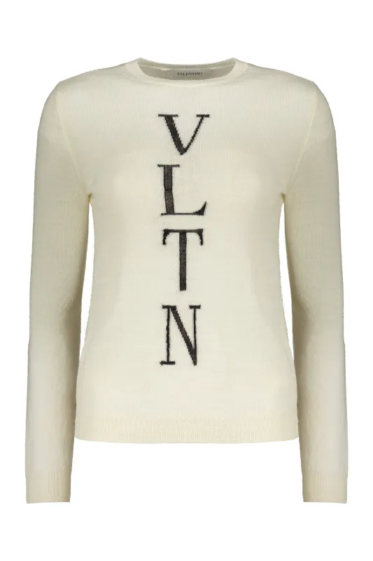 VALENTINO WOMEN'S CREAM WOOL CREWNECK SWEATER made by Valentino