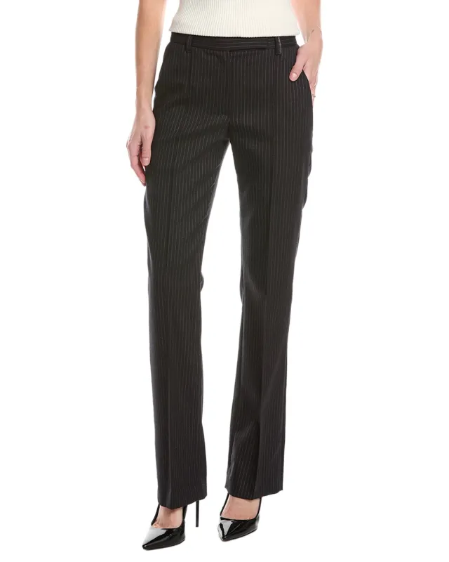 BRUNELLO CUCINELLI WOMEN'S BLUE WOOL PINSTRIPE TROUSERS made by Brunello Cucinelli