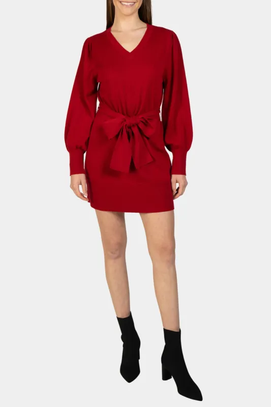 Short Knit Self-Tie Sweater Dress sold by Lord & Taylor