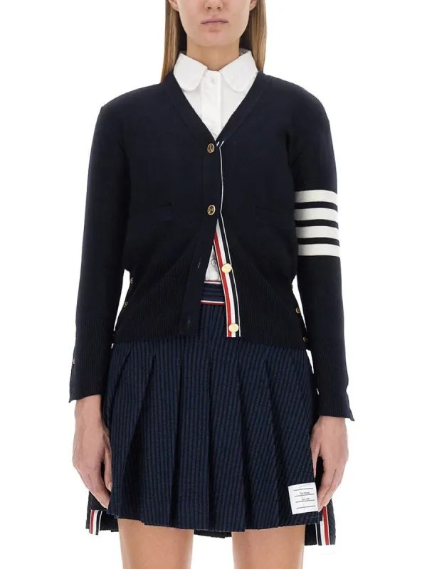 CARDIGAN CON SCOLLO A V made by Thom Browne