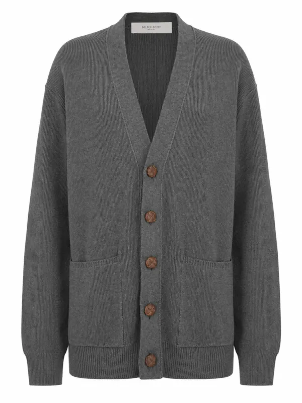 Cardigan in cotone con logo sul retro made by Golden Goose