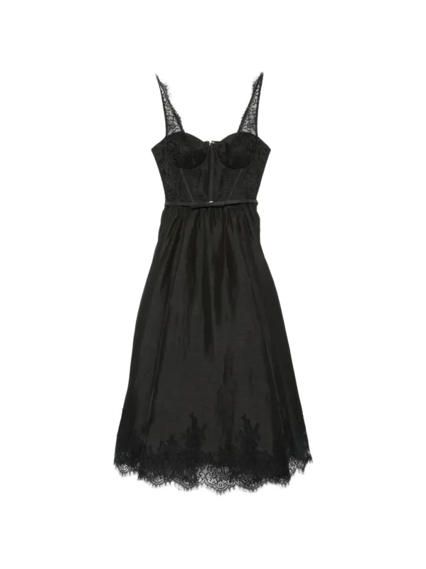 VALIANT SILK AND LINEN MIDI DRESS made by Zimmermann