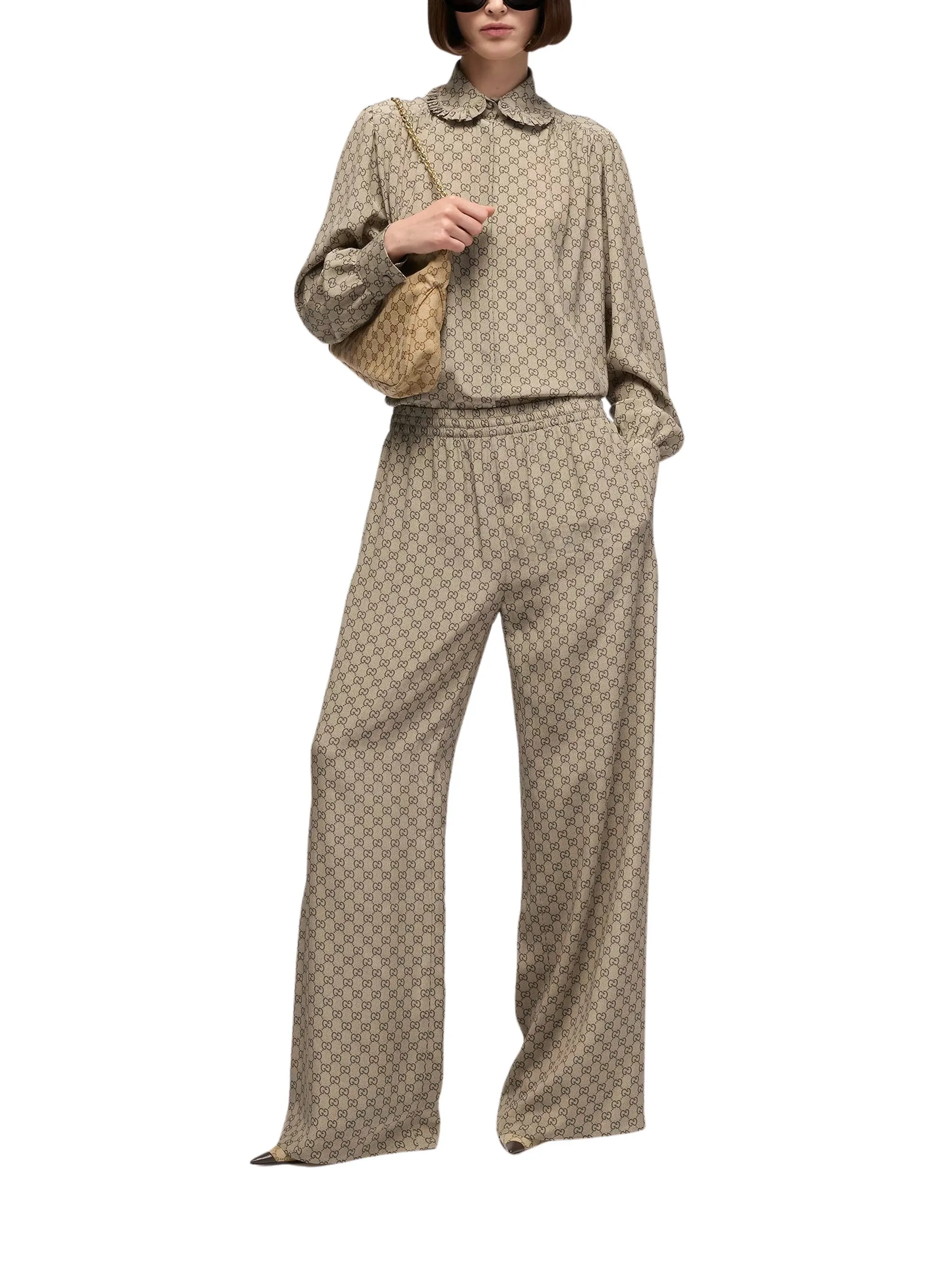 GUCCI PRINTED SILK MONOGRAM SHIRT sold by Lord & Taylor product image thumbnail 2