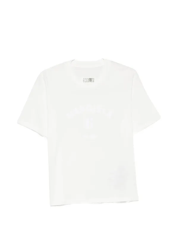 WHITE COTTON TSHIRT WITH LOGO PRINT made by Maison Margiela