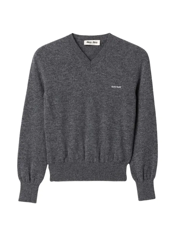 V-NECK WOOL CARDIGAN made by Miu Miu