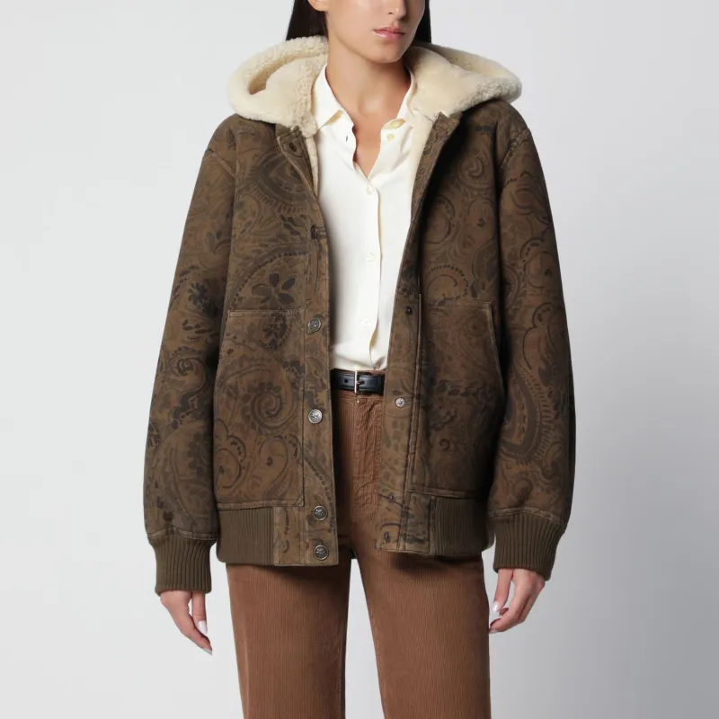 LEATHER JACKET WITH PAISLEY PRINT made by Etro