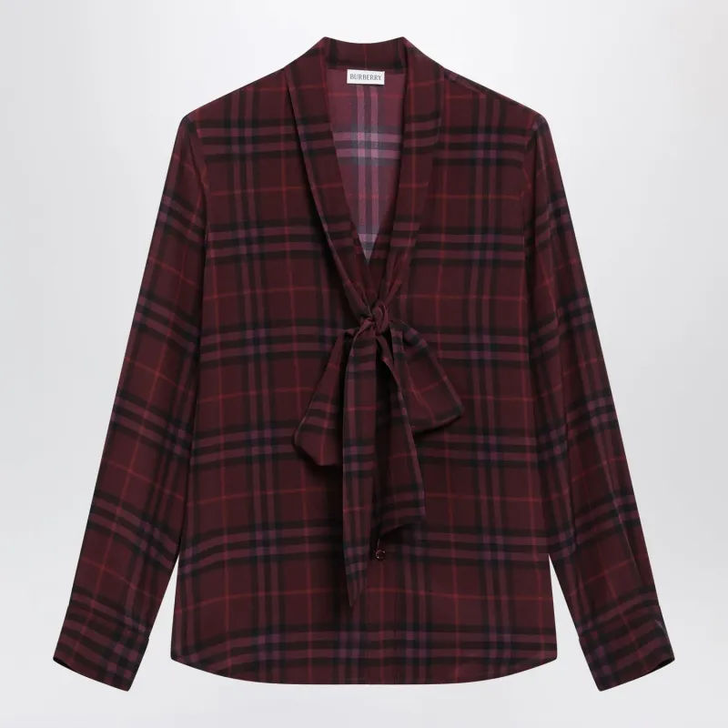 PURPLE CHECK SILK SHIRT made by Burberry