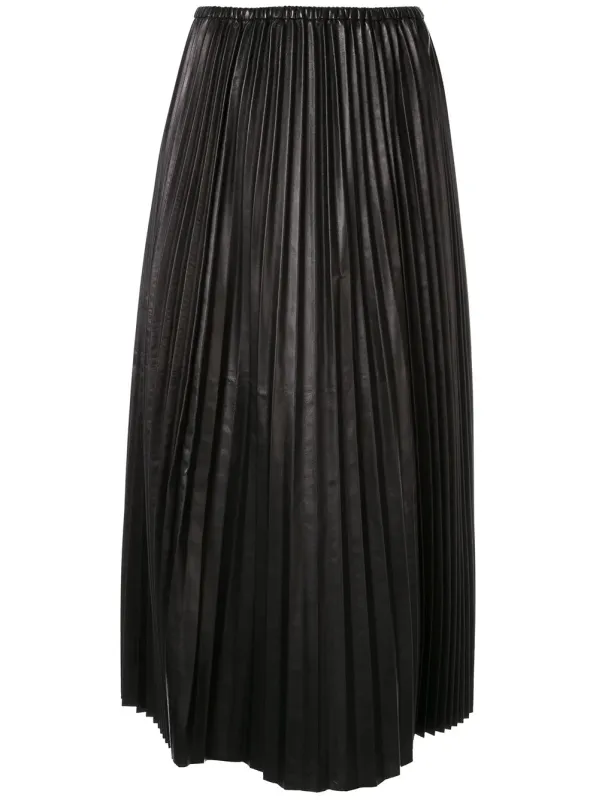Valentino Garavani Pleated Leather Skirt made by Valentino
