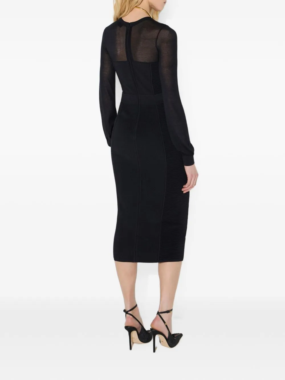 ELISABETTA FRANCHI RIBBED JACQUARD MIDI DRESS sold by Lord & Taylor product image thumbnail 3
