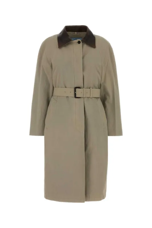 DOVE GREY COTTON OVERCOAT made by Prada