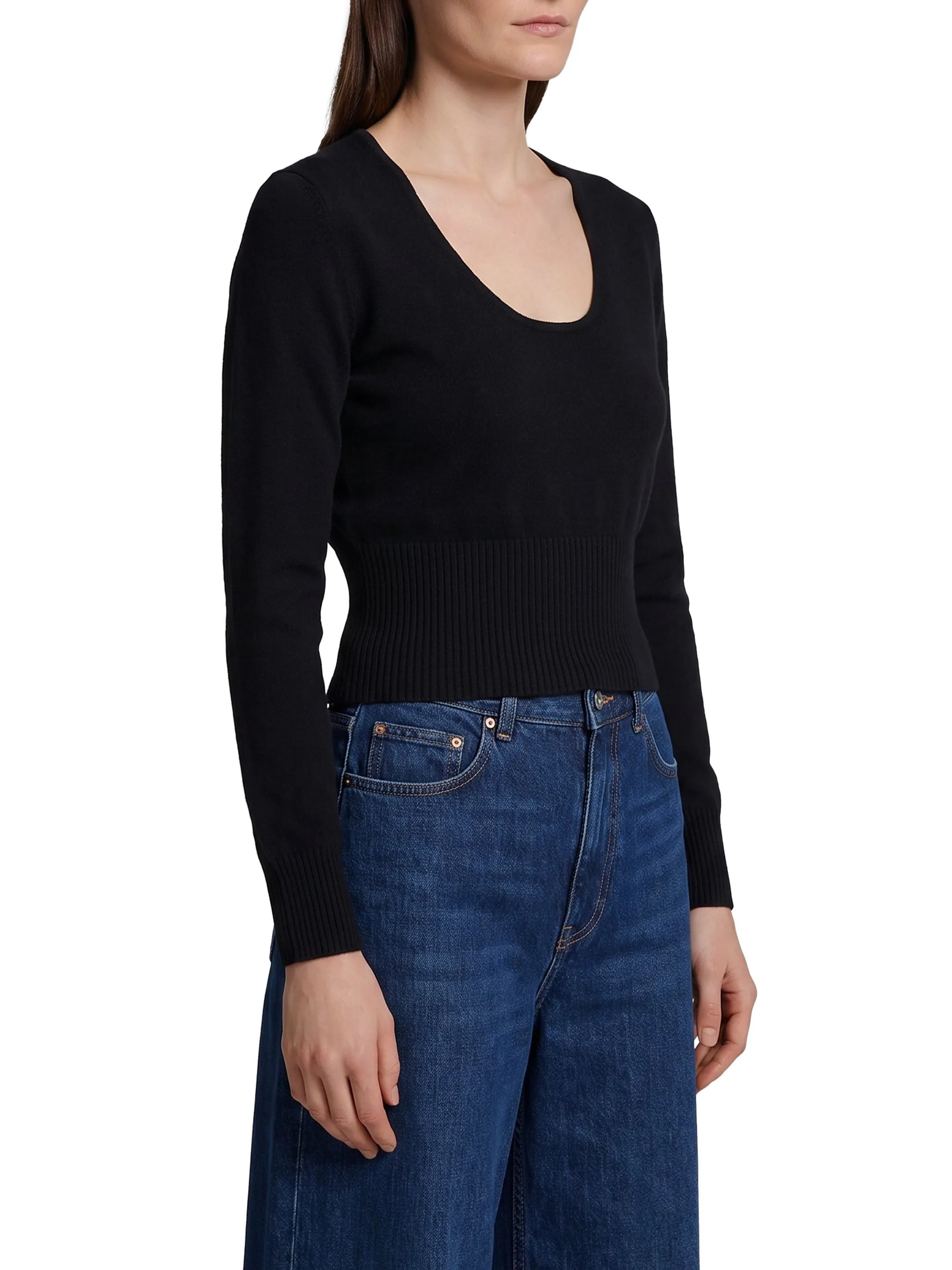 Black crewneck Vetta top sold by Lord & Taylor product image thumbnail 2