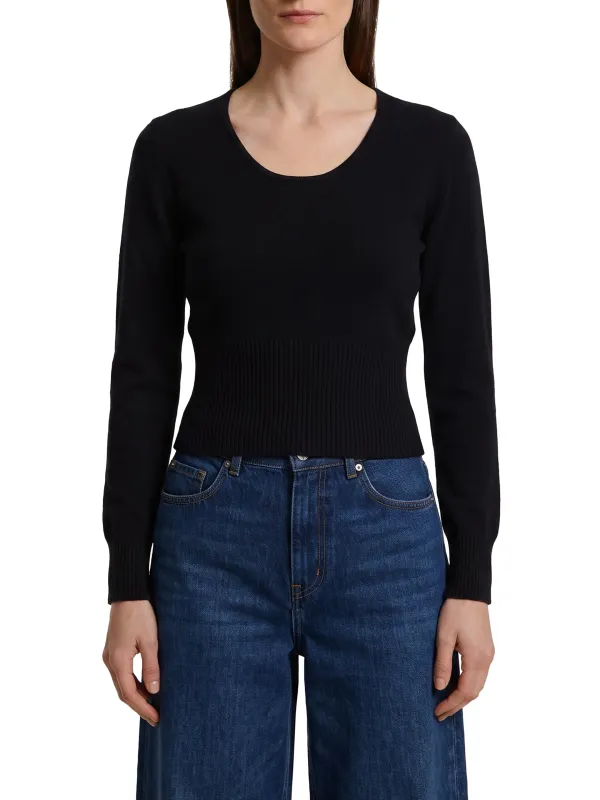 Black crewneck Vetta top made by MaxMara