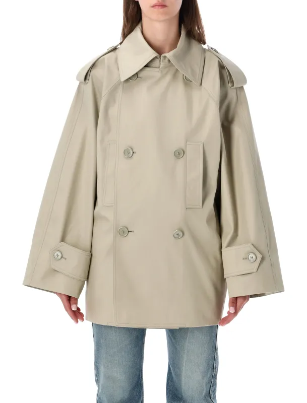 LIGHT BEIGE DOUBLE-BREASTED TRENCH COAT made by Balenciaga