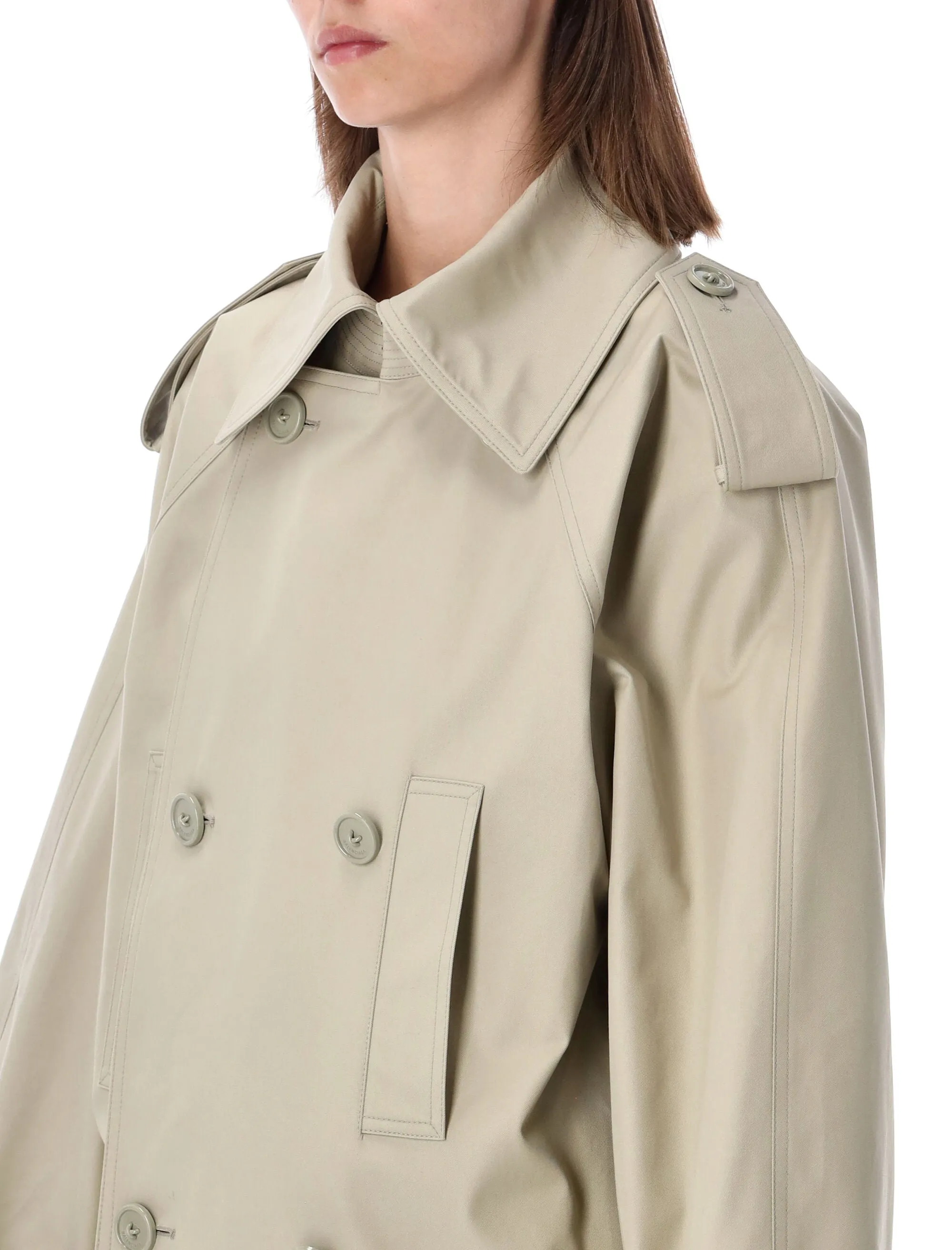 LIGHT BEIGE DOUBLE-BREASTED TRENCH COAT sold by Lord & Taylor product image thumbnail 3