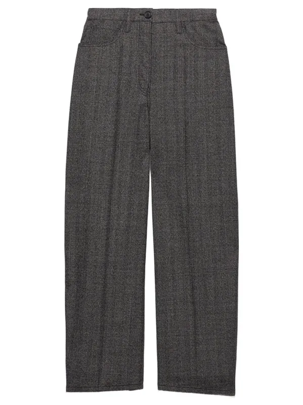 PANTALONI IN LANA MOULINÉ made by Prada