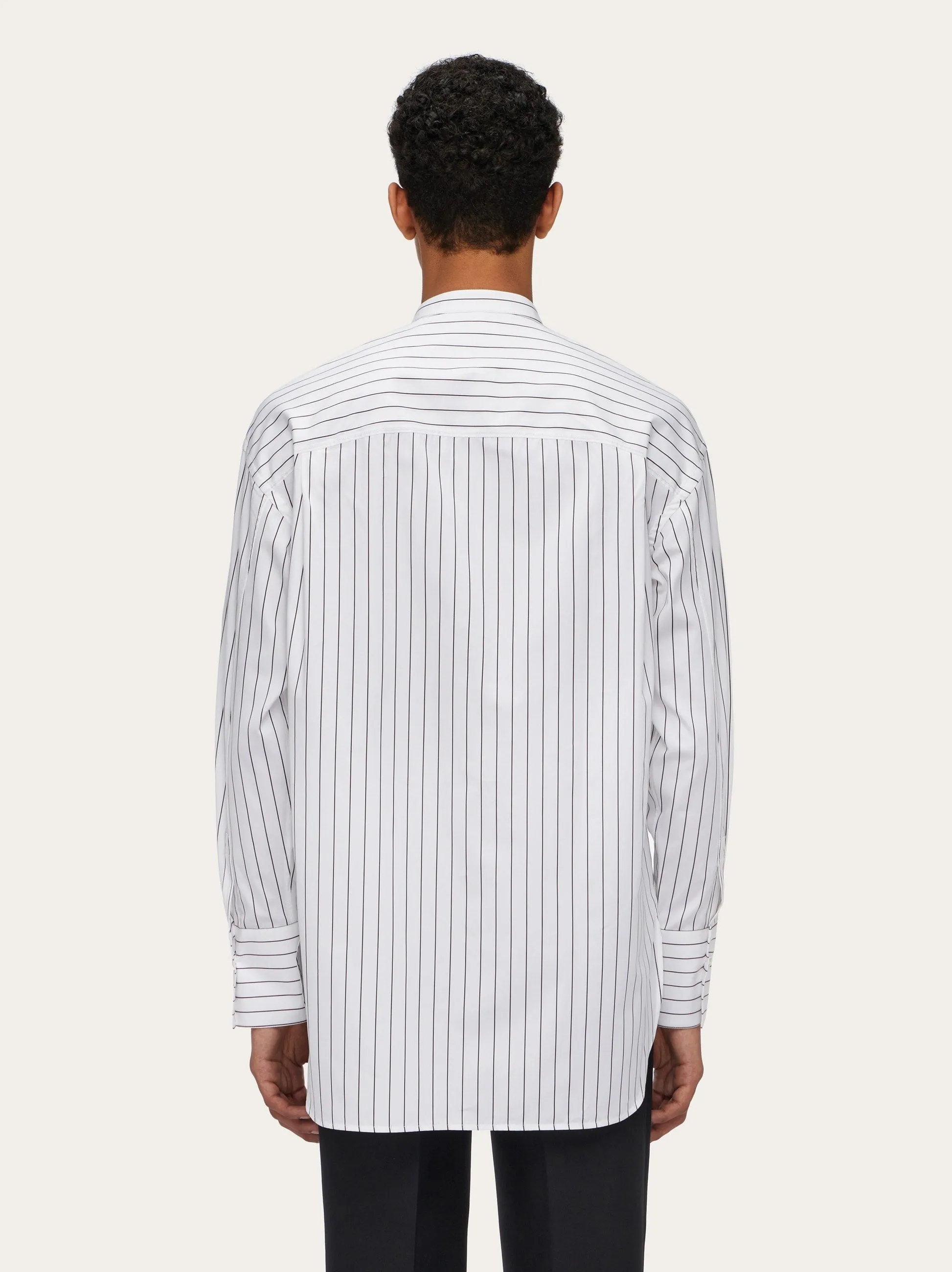 Salvatore Ferragamo Shirt — White/Black Pinstripe sold by Lord & Taylor product image thumbnail 3