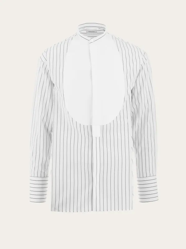 Salvatore Ferragamo Shirt — White/Black Pinstripe made by Salvatore Ferragamo