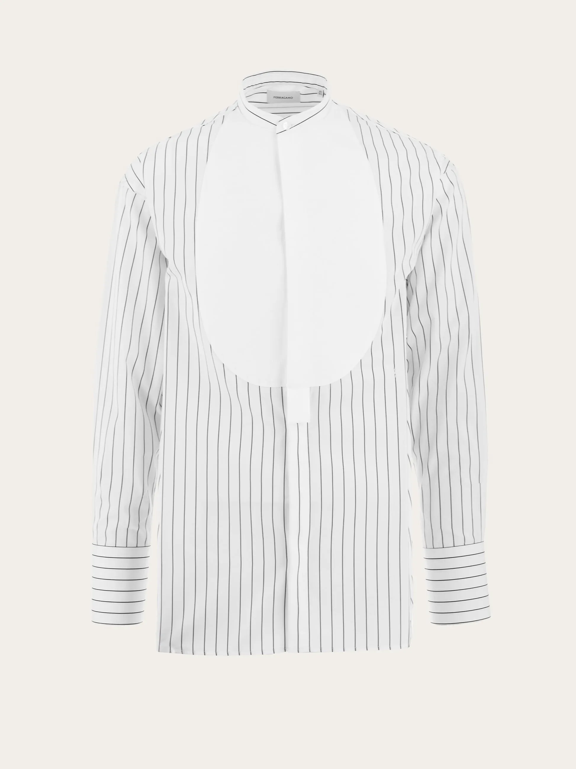 Salvatore Ferragamo Shirt — White/Black Pinstripe sold by Lord & Taylor