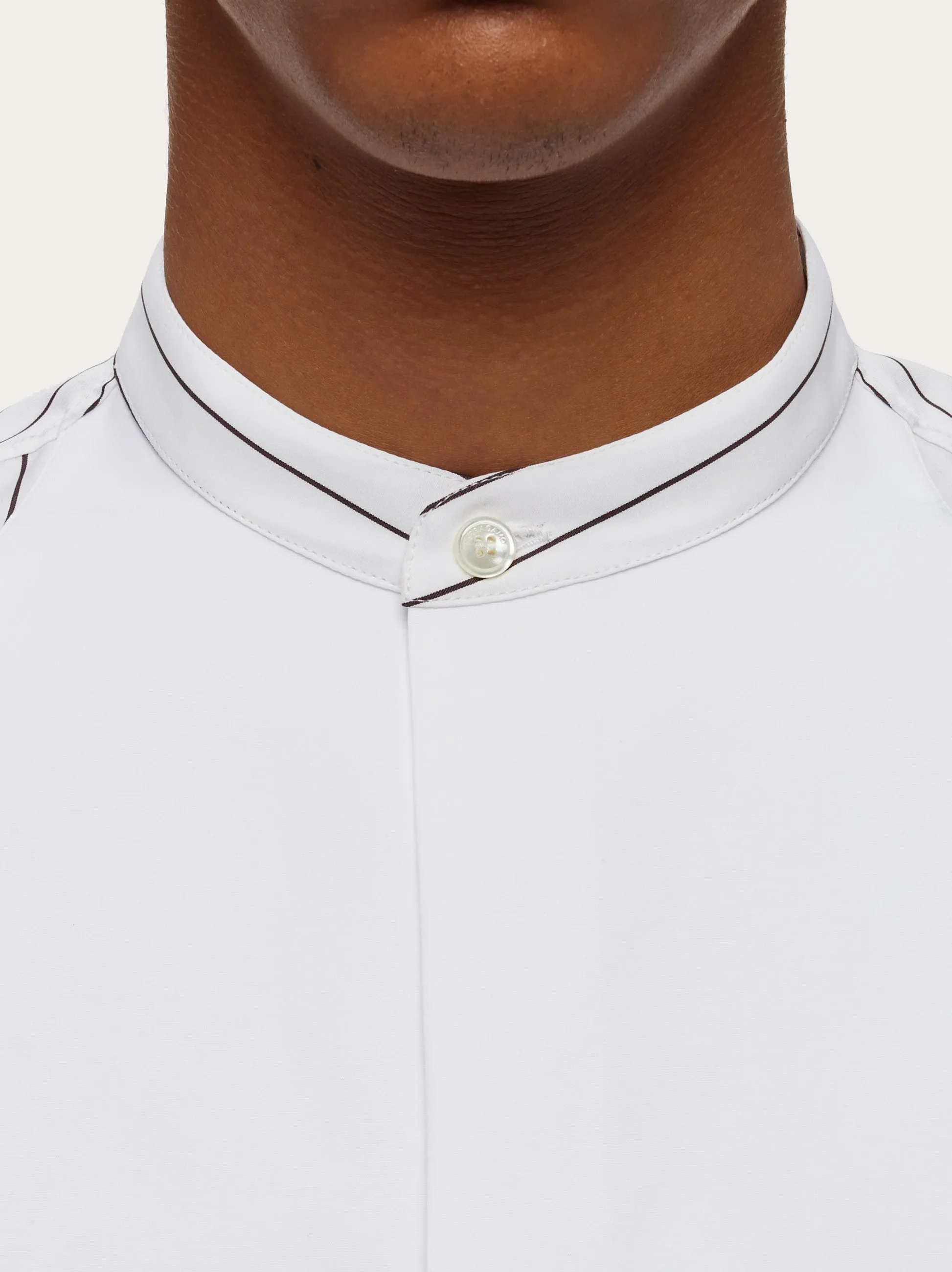 Salvatore Ferragamo Shirt — White/Black Pinstripe sold by Lord & Taylor product image thumbnail 5