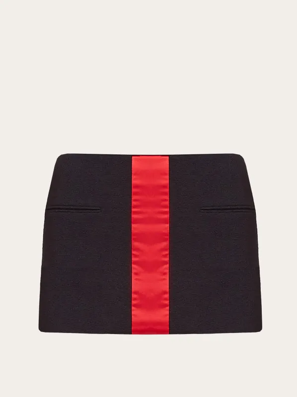 Salvatore Ferragamo Colorblock Low Rise Mini Skirt — Black made by Salvatore Ferragamo