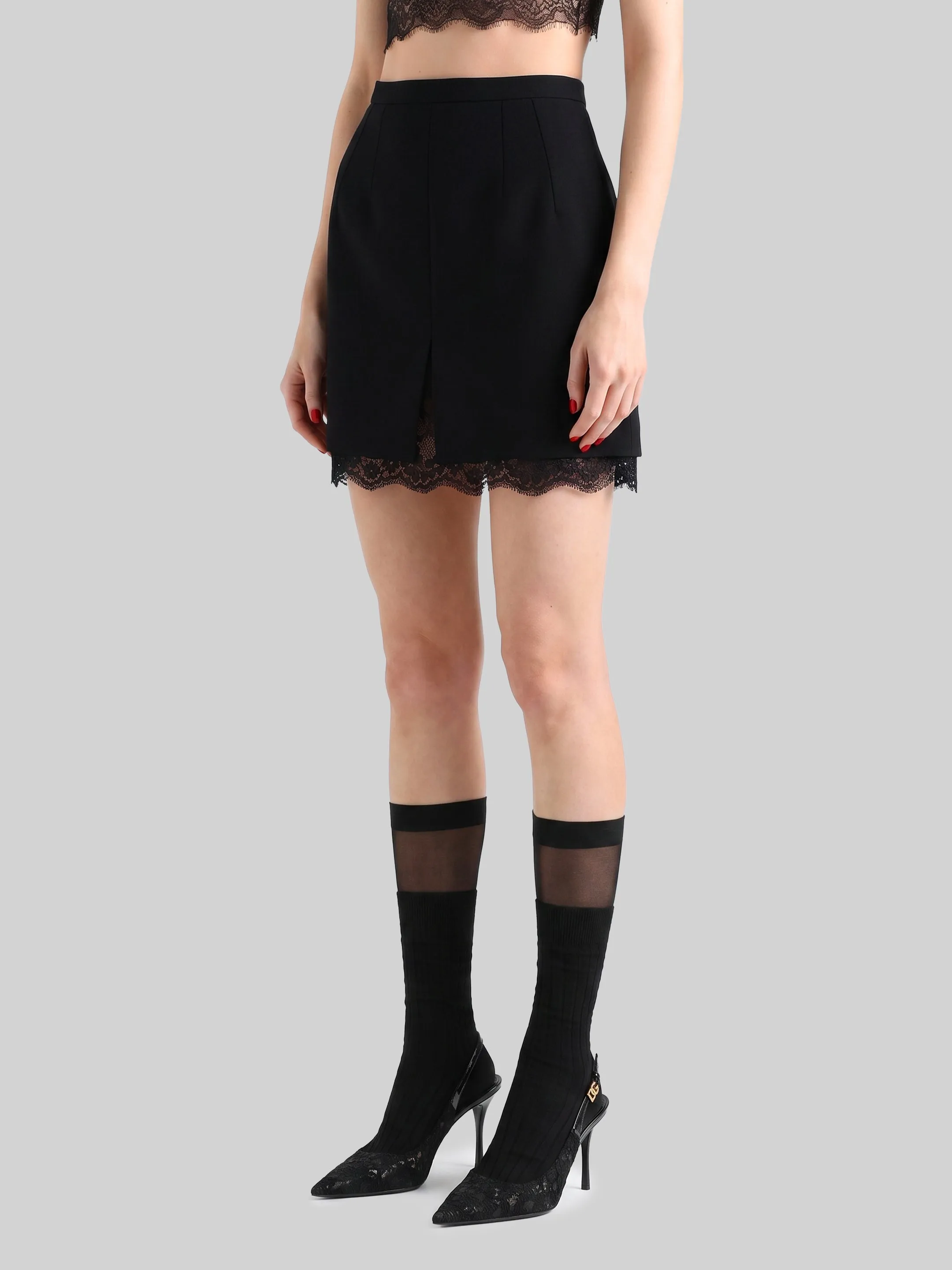 Mini skirt in wool double crêpe sold by Lord & Taylor product image thumbnail 2