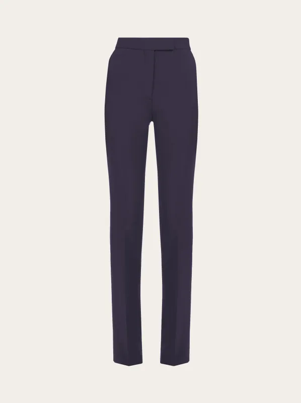 Salvatore Ferragamo Womens Tailored Sport Straight-Leg Trousers — Blue made by Salvatore Ferragamo