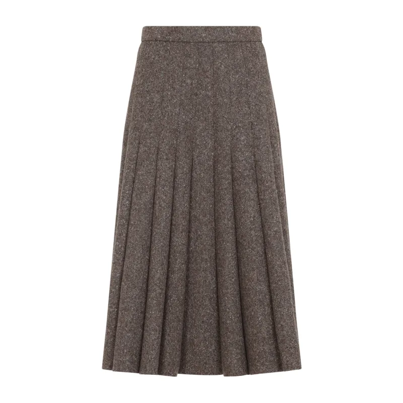 PLEATED WOOL MIDI SKIRT made by Brunello Cucinelli