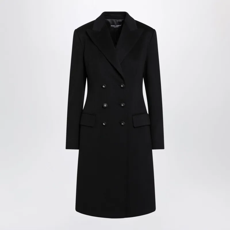 DOUBLEBREASTED COAT BLACK IN WOOL made by Dolce & Gabanna