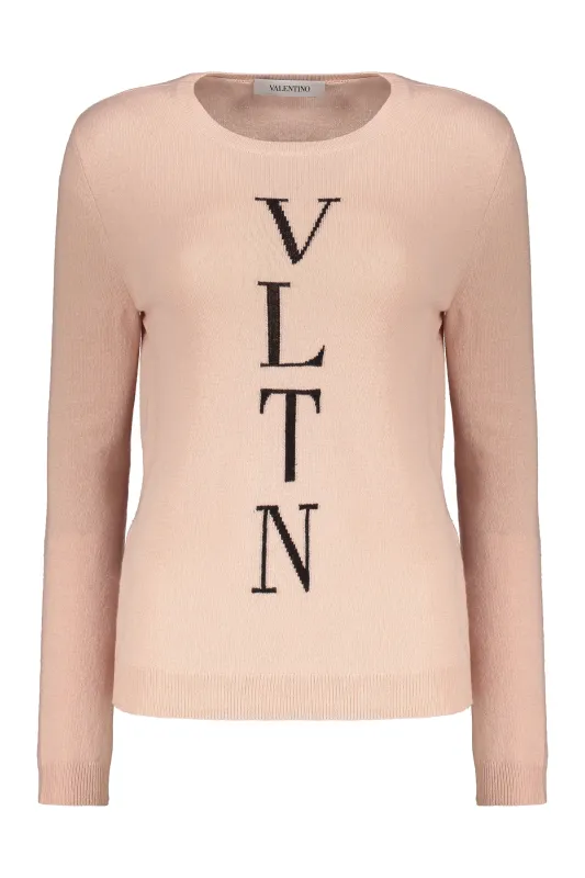 VALENTINO WOMEN'S ROSE WOOL BLEND SWEATER made by Valentino