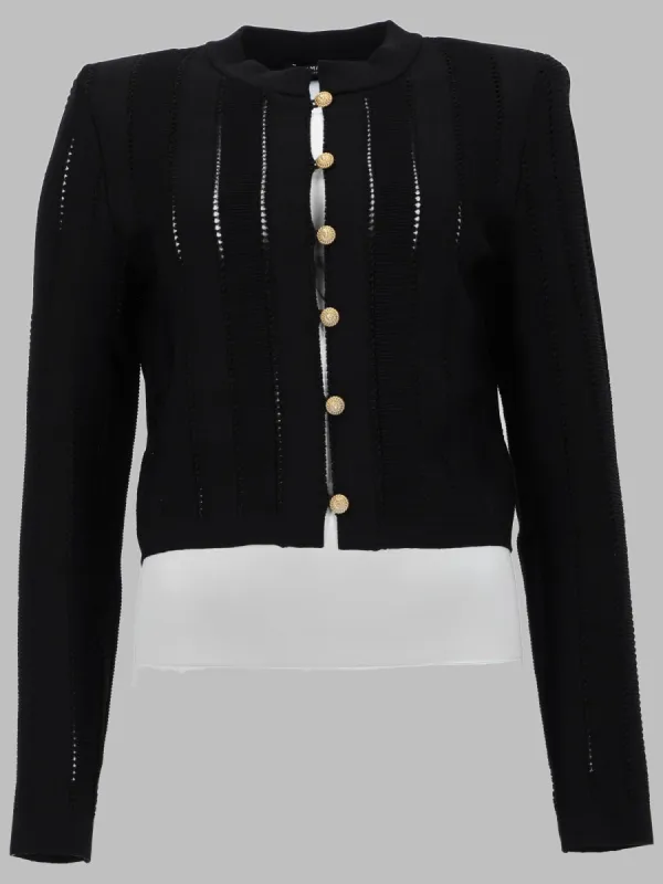 CARDIGAN CORTO IN MAGLIA made by Balmain