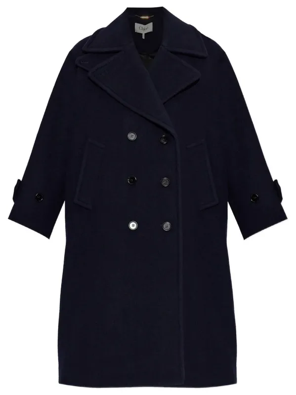 CAPPOTTO LUNGO DOPPIOPETTO OVERSIZE IN LANA made by Chloe