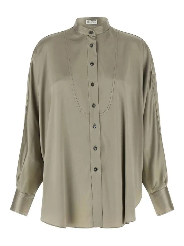 KOREAN COLLAR SHIRT made by Brunello Cucinelli