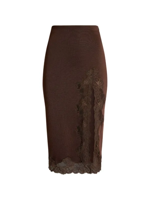 LACE DETAIL MIDI SKIRT made by Balmain