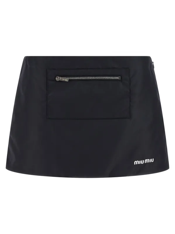 Nylon and fleece skirt made by Miu Miu