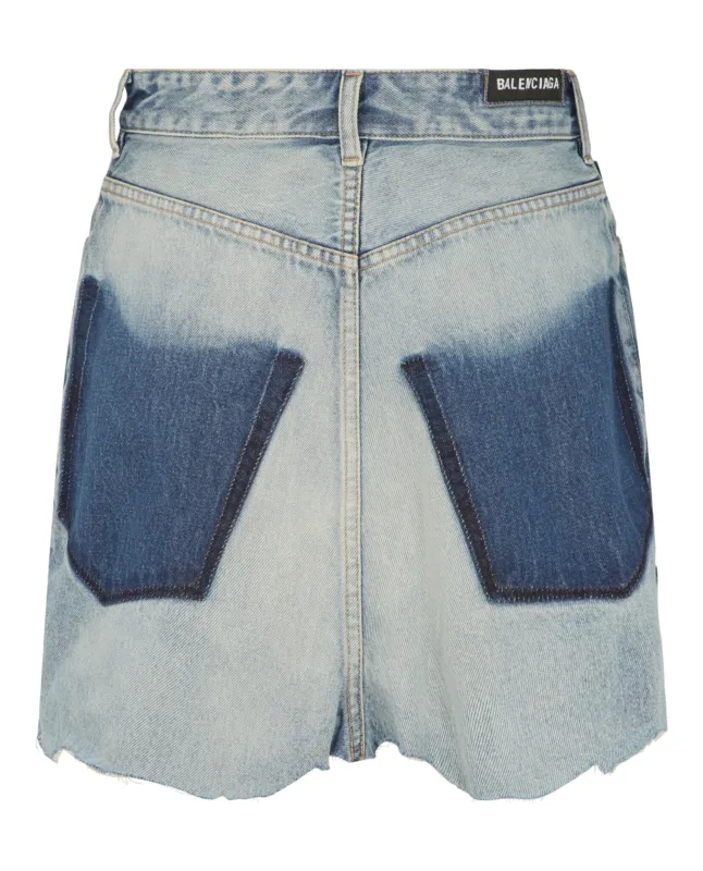 Raw-Edge Denim Mini Skirt made by Balenciaga