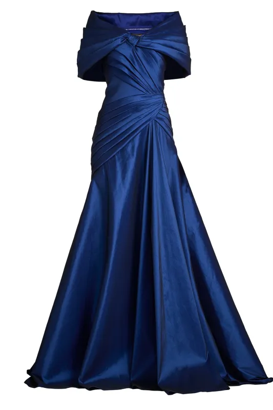 Romina Draped Taffeta Gown made by Tadashi Shoji