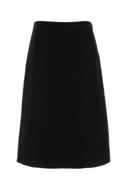 BLACK WOOL BLEND SKIRT made by Fendi