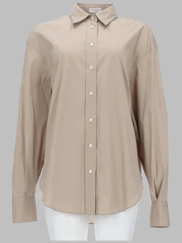 CAMICIA CON DETTAGLIO MONILI made by Brunello Cucinelli