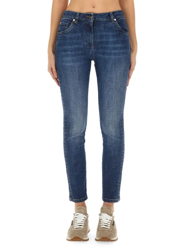 SLIM FIT DENIM PANTS made by Brunello Cucinelli