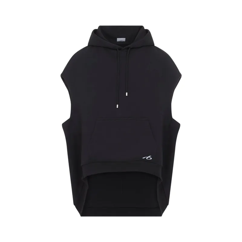 BLACK SLEEVELESS REGULAR HOODIE made by Balenciaga