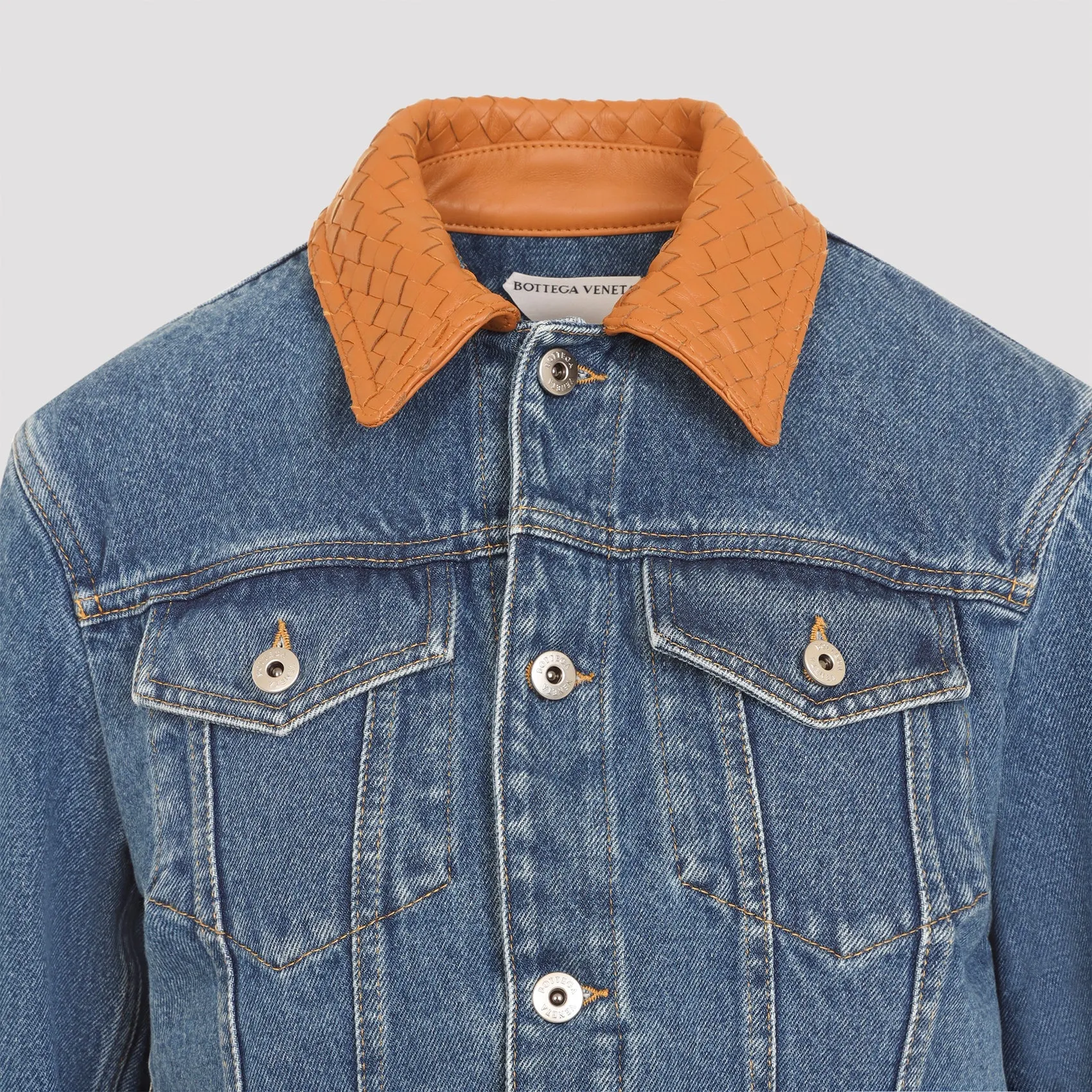 MID BLUE DENIM INTRECCIATO COLLAR JACKET sold by Lord & Taylor product image thumbnail 4