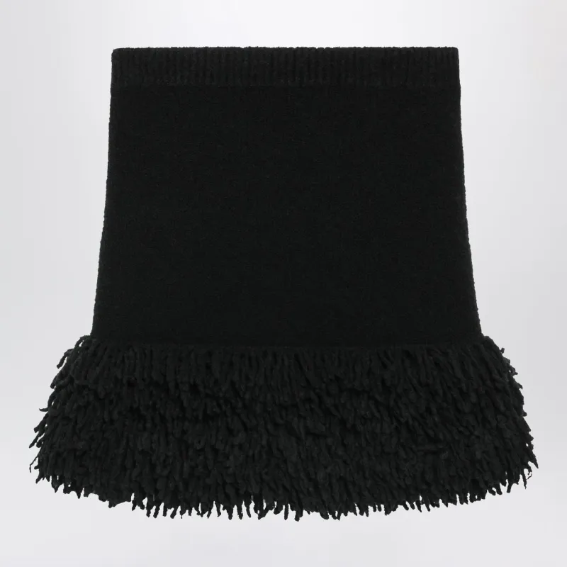 SHORT BLACK WOOL BLEND SKIRT made by Loewe