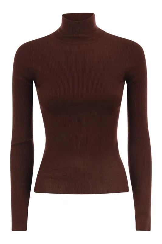 MXSCAVALLO - PURE VIRGIN WOOL RIBBED ROLL-NECK JUMPER made by MaxMara